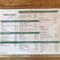 Menu— items clearly labeled as vegan 🌱 😊  at Bamboo Garden in Nyaungshwe