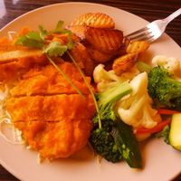 The 'chicken' dinner at LA Vegan in Los Angeles