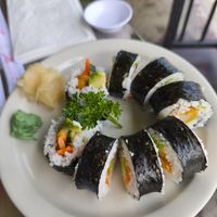 Shrimp tempura Rolls at LA Vegan in Los Angeles