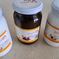 Pomegranate molasses and coconut yogurt at Atrameez Products in Amman
