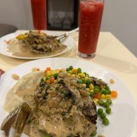 Vegan burger at Atrameez Products in Amman