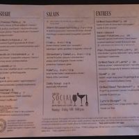 Clearly labeled dinner menu  at Table 128 in Des Moines