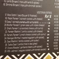 Veg menu at A & C Truck Stop in Laramie