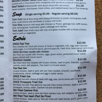 Menu at Once Upon A Thai in Abbotsford