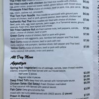 Menu at Once Upon A Thai in Abbotsford