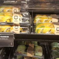 Rainbow roll with "v" symbol at Yooji's Sushi - Untergeschoss in Zurich