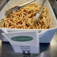 Sesame peanut noodles  at Olive & Thyme in Toluca Lake