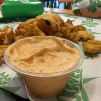 Dirty sauce and waffle fries   at Oowee Vegan - Baldwin in Bristol