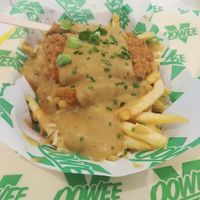 Cluckin fries (poutine) at Oowee Vegan - Baldwin in Bristol