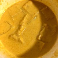 Vegan Yellow Curry with Tofu (delicious but spicy!) at Thai Delight in San Luis Obispo