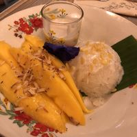 Mango and rice sweets  at Ginger Farm Kitchen in Chiang Mai