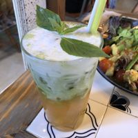 Basil fruit juice tea yami at Ginger Farm Kitchen in Chiang Mai