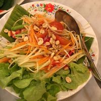 Crazy Spicy Som Tum - wasn’t enjoyable to eat because I was trying to stay alive, remember to adjust your chilli to taste! at Ginger Farm Kitchen in Chiang Mai