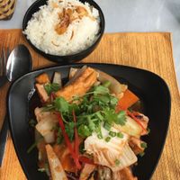 Tofu and veggies with rice at Lanterns in Nha Trang