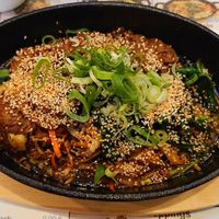(34) Noodles with bean paste, vegetables and vegan meat at An Khang Quan in Dusseldorf