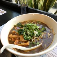 Sojasauce noodle soup with extra tofu  at An Khang Quan in Dusseldorf