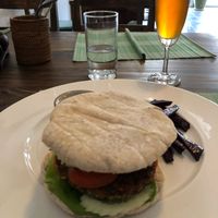 Burger and kombutcha at Ganita Cafe in Pai