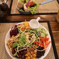 Pita bread and one salad. at Ganita Cafe in Pai