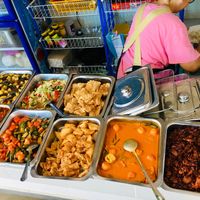 Lunch Selections with rice at Vegetarian Stall 47 in Labuan