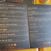 Menu at Mojo in Blackpool