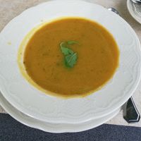 Sweetpotatoe- cucumber soup at Gasthof Zum Walfisch in Zwota