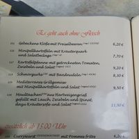 menu at Gasthof Zum Walfisch in Zwota
