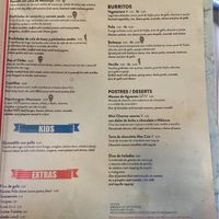 Menu at Mez Factory in Lisbon