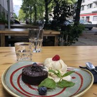 Chocolate pie as desert  at H2 - Be Veggie - VegUp in Berlin