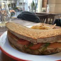 Tostado napolitano vegano at Vrinda in Rosario