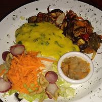 Milanesa de garbanzos a la suiza at Vrinda in Rosario