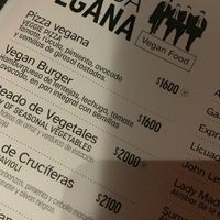 Vegan menu at Beatmemo in Rosario