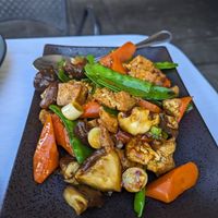 Tofu and mixed veggies at Uncle Yu's at the Vineyard in Livermore