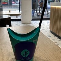 funky ‘cup’ for your juice   at Juice & Smoothies - Trg djece Sarajeva in Sarajevo