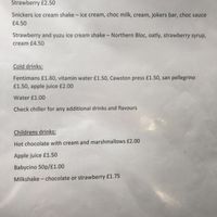 Drinks menu continued...  at Veggie Vixen Store and Coffee Shop in Littleborough