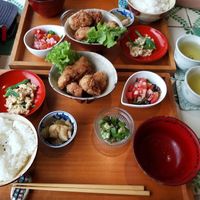 Soy meat menu at Siesta Cafe  in Oita