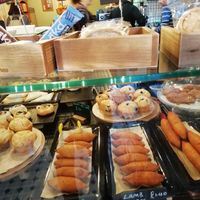 Vegan mushroom koubes and tarts on the top at Brick and Olive in North London