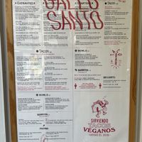 Menu  at Gallo Santo in Barcelona