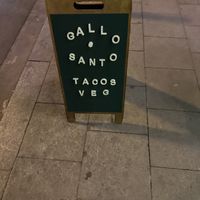Sign outside  at Gallo Santo in Barcelona