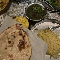 Saag and roti  at Curryosity in San Diego