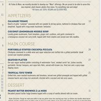 Vegan menu  at Fishes & More in Palm Beach