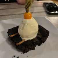 Peanut butter brownie a la mode  at Fishes & More in Palm Beach