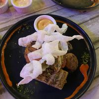 Really good tofu tower  at Fishes & More in Palm Beach