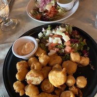Calamari vegani and side salad   at Fishes & More in Palm Beach