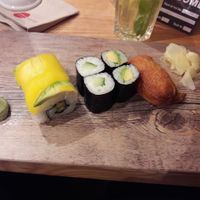Mango, Avocado and Cucumber Rolls and Inari (rice filled sweet tofu pouch) at Negishi - Gerbergasse in Basel
