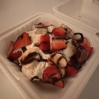 Banana split cinnamon bun   at Cinnaholic in Toronto