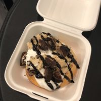 Marshmallow frosting, cookie dough, PB cups, chocolate drizzle at Cinnaholic in Toronto