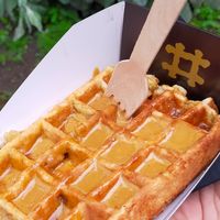 Waffle with salted caramel  at VeganWaf in Brussels
