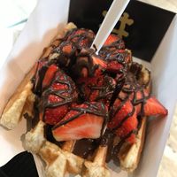 Chocolate and strawberries at VeganWaf in Brussels