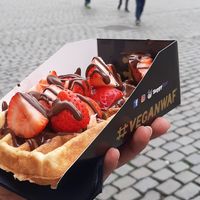 Super good 👌❤️ at VeganWaf in Brussels