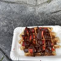 w/ chocolate and strawberries ❤️‍🔥 at VeganWaf in Brussels